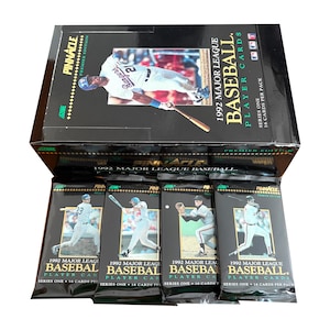 4 paquetes de tarjetas de béisbol Pinnacle vintage de 1992, Serie 1. Edición Premier. 16 tarjetas por paquete. ¡Colecciónalas todas! ¡Anota en Pinnacle 1992! MLB