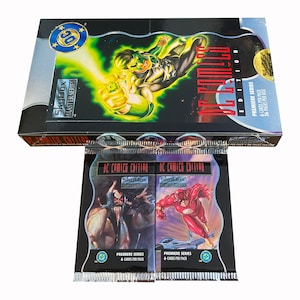 2 paquetes de cartas coleccionables vintage de DC Comics Master Series. 6 cartas por pack. Tarjetas de persecución insertadas aleatoriamente. Skybox 1994.
