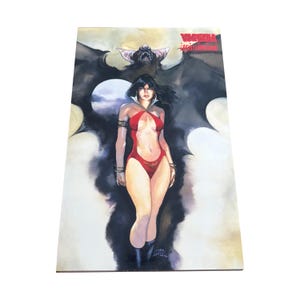 Colección completa de 35 cartas coleccionables vintage de Vampirella Master Visions, tamaño extragrande (16,5 x 25,4 cm), más una promocional, en excelente estado. Topps 1996.
