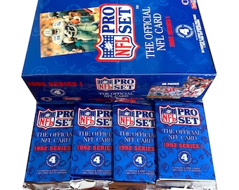 1992年プロセットNFLフットボールカード シリーズ1 4パック。1パック15