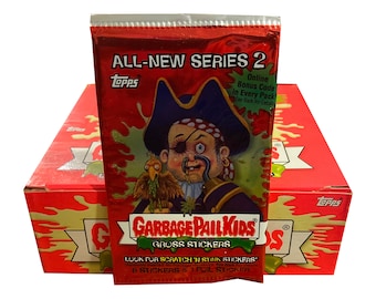 Garbage Pail Kids All New Series 2 vintage foil pack. Contains 5 stickers and 1 foil sticker. Topps 2004. Must have for GPK fans! HTF!