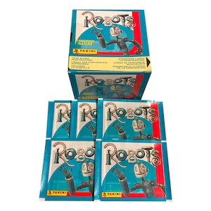 5 packs of Robots The Movie vintage album stickers. Collect them all! Released by Panini. Must have for Robots The Movie fans!