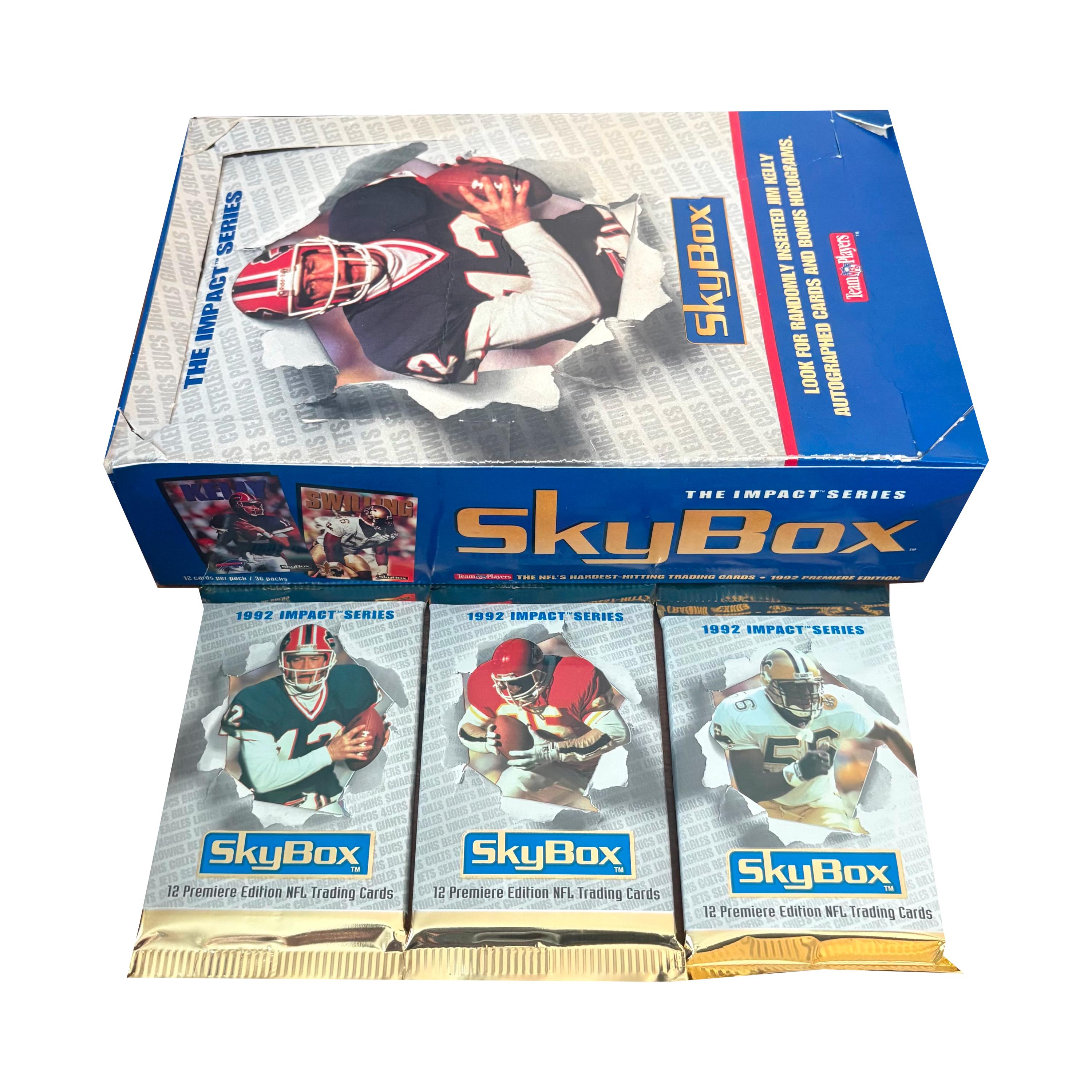 3 Packs of 1992 Skybox Impact Vintage NFL Football Cards. Premier