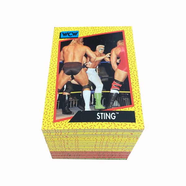 WCW complete set of 162 vintage trading cards in excellent condition. Official trading cards of World Championship Wrestling. Impel 1991.