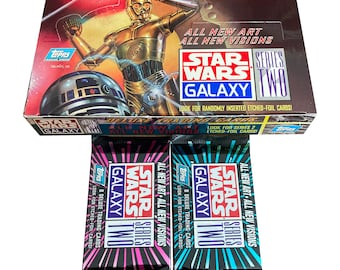 2 packs of Star Wars Galaxy Series 2 vintage deluxe trading cards. 8 cards per pack. Collect them all!  Topps 1994. All new art and visions!