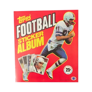 1981 Topps Football unused sticker album in excellent condition. No stickers included, unused album only! Nice NFL collectible! Topps 1981.