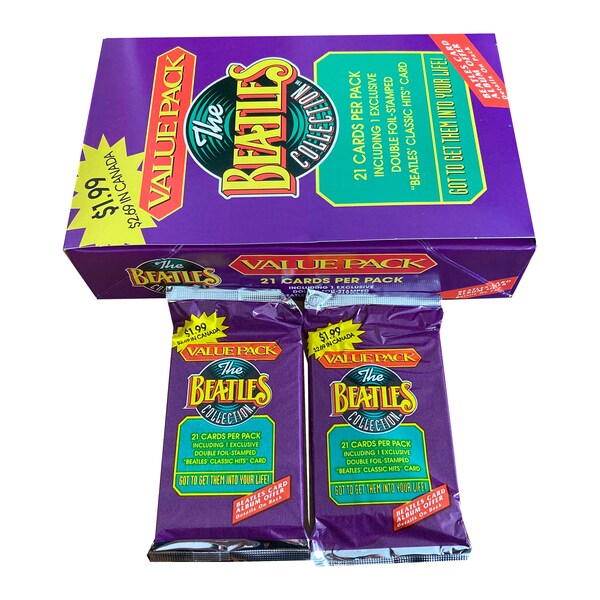 2 jumbopacks vintage The Beatles Collection-ruilkaarten. 21 kaarten per pak. Uitgebracht in 1993. Je moet ze in je leven hebben!