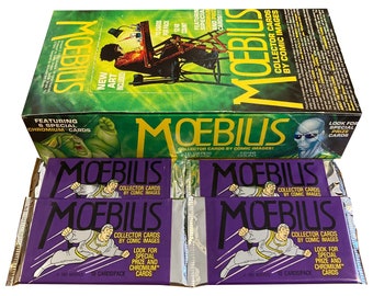 4 packs of Moebius (Jean Giraud) vintage collector cards. 10 cards per pack. Randomly inserted Chromium cards. Comic Images 1993.