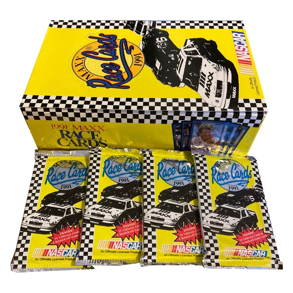 4 packs of 1991 Maxx Race Cards. NASCAR officially licensed vintage trading cards. 15 cards per pack. Released by Maxx Inc.