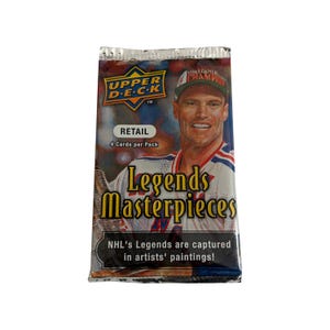 2008年 Upper Deck NHL Hockey Legends Masterpieces ビンテージトレーディングカード 1パック。1パック4枚入り。NHLレジェンドたちがアーティストの絵画で表現されています！