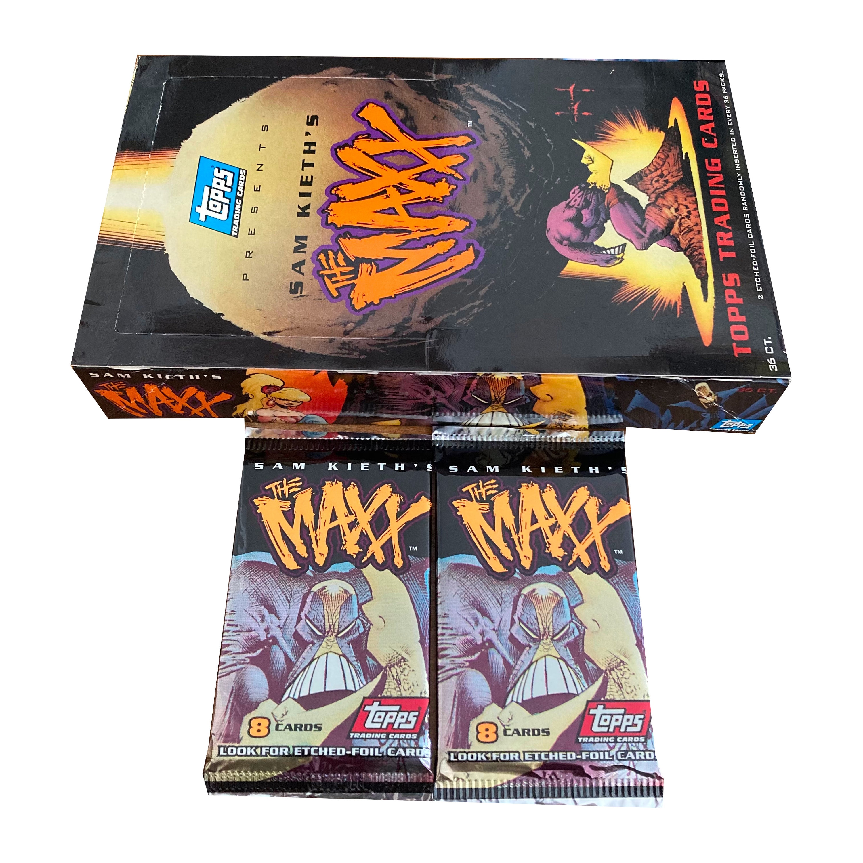 2 Packs of Sam Kieth's the Maxx Vintage Trading Cards. 8 Cards per