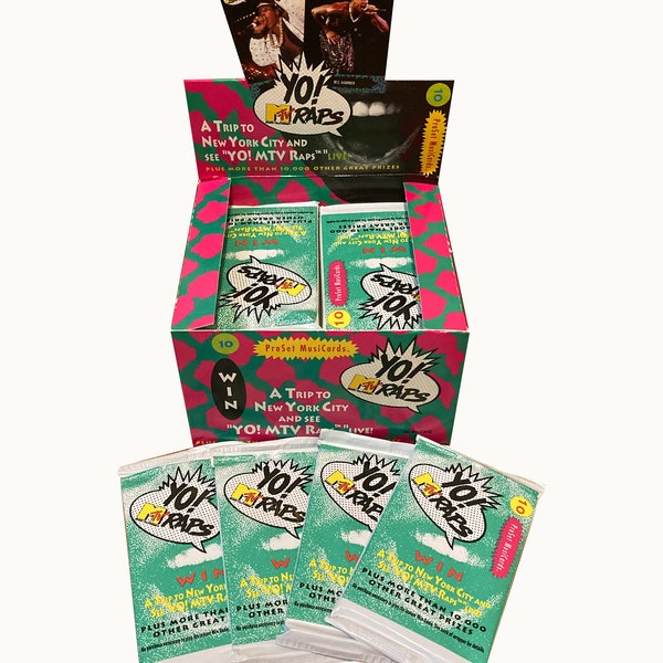 4 packs of Yo! MTV Raps vintage trading cards. 10 cards per sealed pack. ProSet MusiCards 1991. Public Enemy! Fab Five Freddy! Dr. Dre!