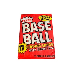 1 confezione di figurine Fleer Baseball del 1981. 17 figurine per confezione. Collezionali tutte! Fleer 1981. Un'aggiunta eccellente a qualsiasi collezione! MLB