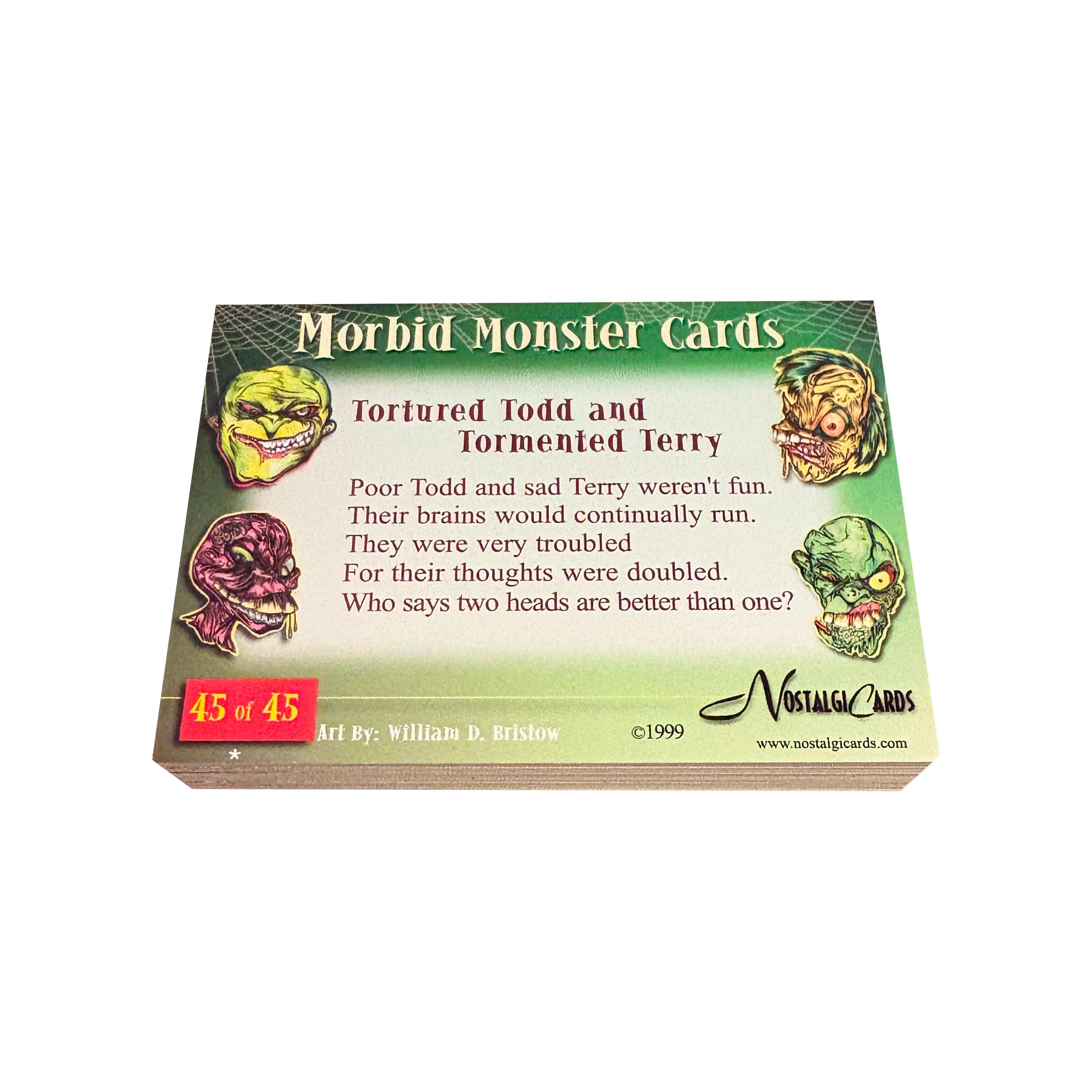 Morbid Monster Cards Complete Set of 45 Vintage Monster Trading