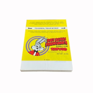 Bugs Bunny Roadrunner bubble gum tatouages ensemble complet de 48. Topps 1975. Loony Tunes. Wile E. Coyote.