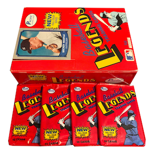 4 confezioni di carte collezionabili vintage Baseball Legends. 10 carte per confezione. Classici giocatori della Baseball Hall of Fame! Collezionali tutti! Pacific 1988.