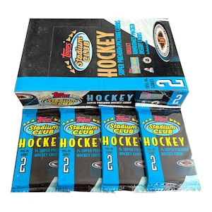 4 paquets de cartes de hockey LNH 1993 Topps Stadium Club Series 2. 14 cartes par paquet. Cartes spéciales insérées au hasard. Topps 1994.