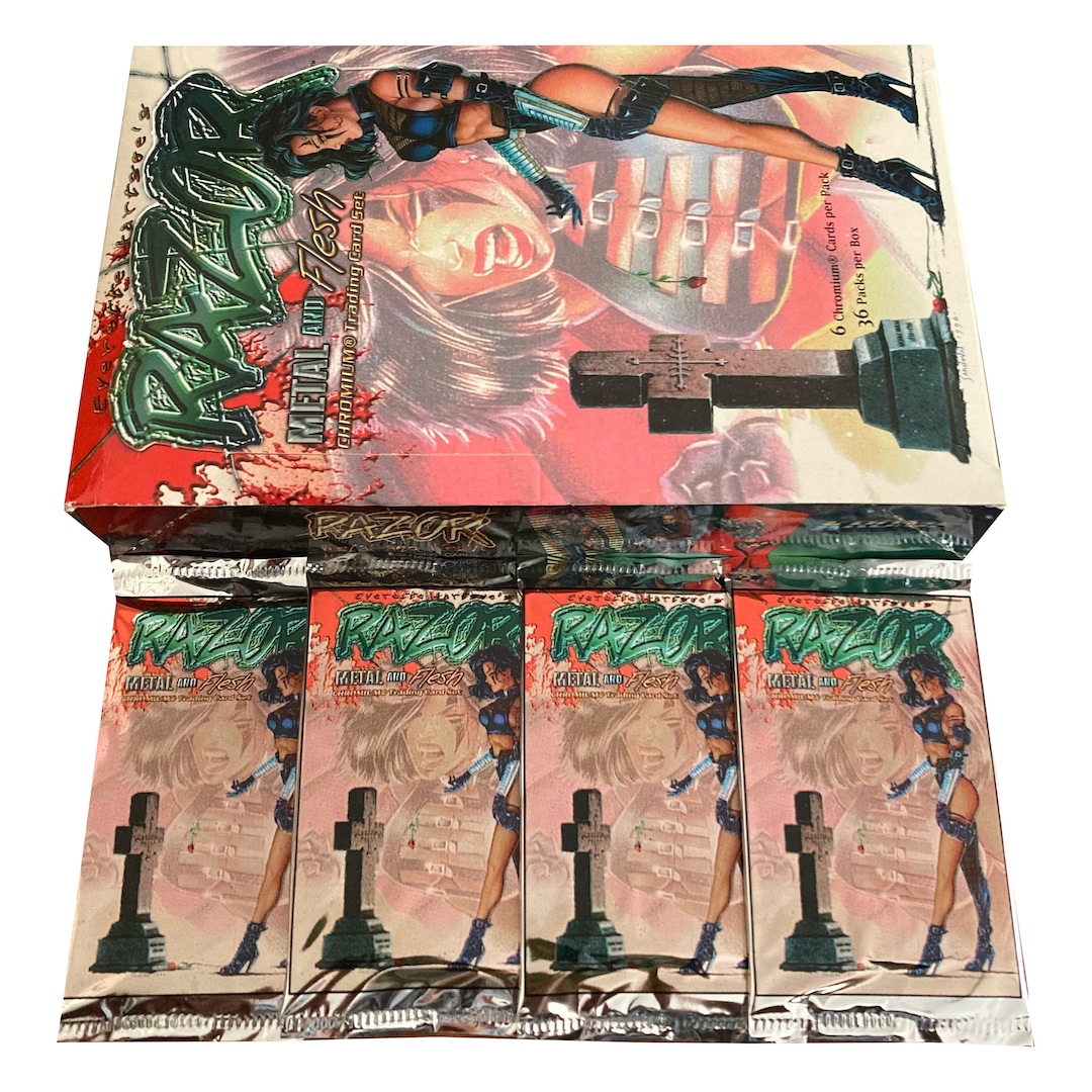 カードダスその他 Razor Chromium Trading Cards Series 1 4 Packs of Everette Hartsoe's Razor Vintage Chromium Trading Cards
