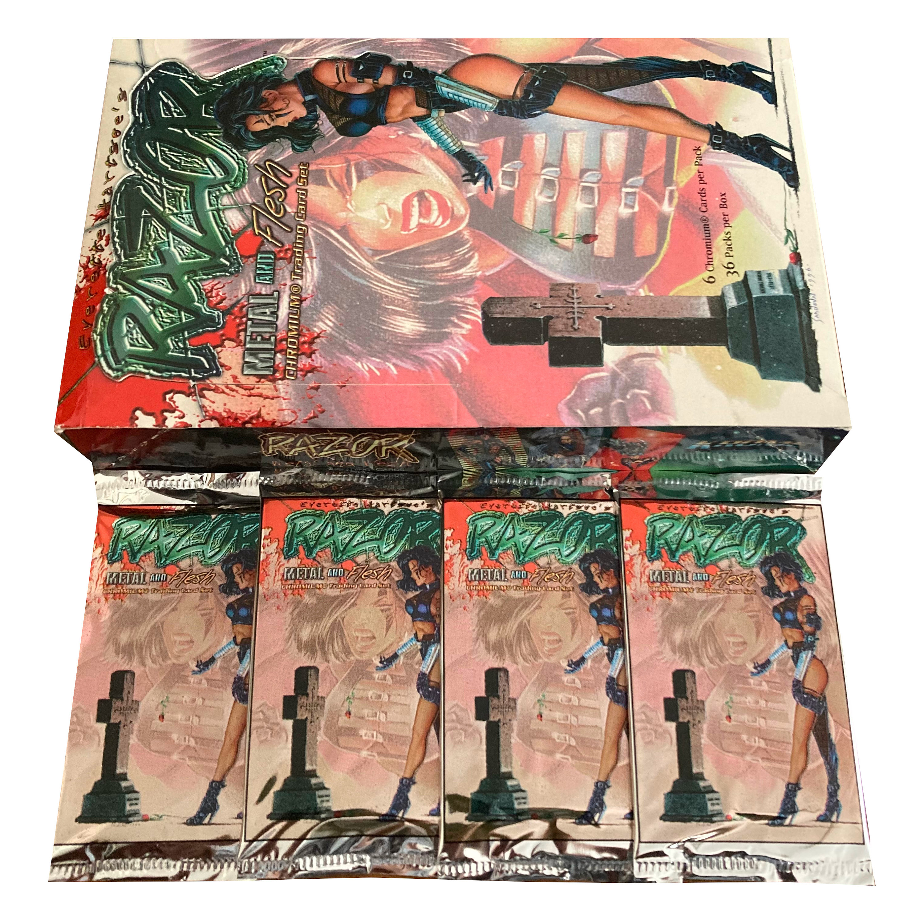 カードダスその他 Razor Chromium Trading Cards Series 1 4 Packs of Everette Hartsoe's Razor Vintage Chromium Trading Cards