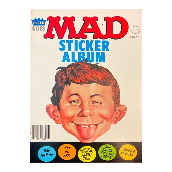 MAD unused vintage sticker album. No stickers included, only blank album. Fleer 1983. Mad Magazine Spy Vs Spy Alfred E Neuman Don Martin