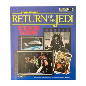 Star Wars Return Of the Jedi vintage blanco stickeralbum. Geen stickers inbegrepen, alleen blanco album. Stickers worden apart verkocht. Topps 1983.