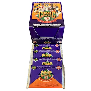 4 packs of Looney Tunes Comic Ball 2 collector cards. 12 cards per pack. 198 for a complete set. Upper Deck 1991. Collect them all!
