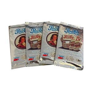 4 Päckchen von Pepsi The Collector Serie II Vintage Sammelkarten. 8 Karten pro Packung Chromium Verfolgungsjagden. Sammle sie alle! Dart Flipcards 1995