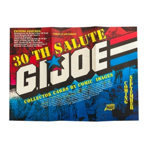 Promo poster for G.I. Joe 30th Salute vintage trading cards by Comic Images. 1994. Measures 9.25&quot; x 13.25&quot;. Nice G.I. Joe collectible!