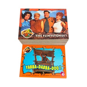 The Flintstones Movie complete set of 88 vintage trading cards + 11 stickers in excellent condition. Topps 1993. John Goodman  Rick Moranis