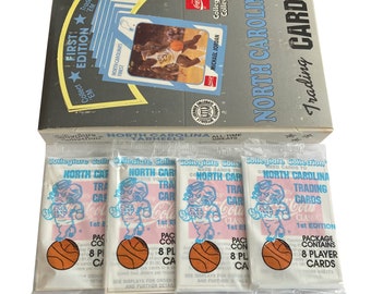 4 packs of University of North Carolina Tar Heels 1st Edition vintage trading cards. 8 cards per pack. Jordan! Collegiate Collection 1998.