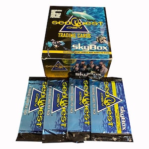 4 pacotes de cartões colecionáveis vintage Seaquest DSV. 8 cartas por pacote. Abaixo da superfície está o futuro. Skybox 1993.