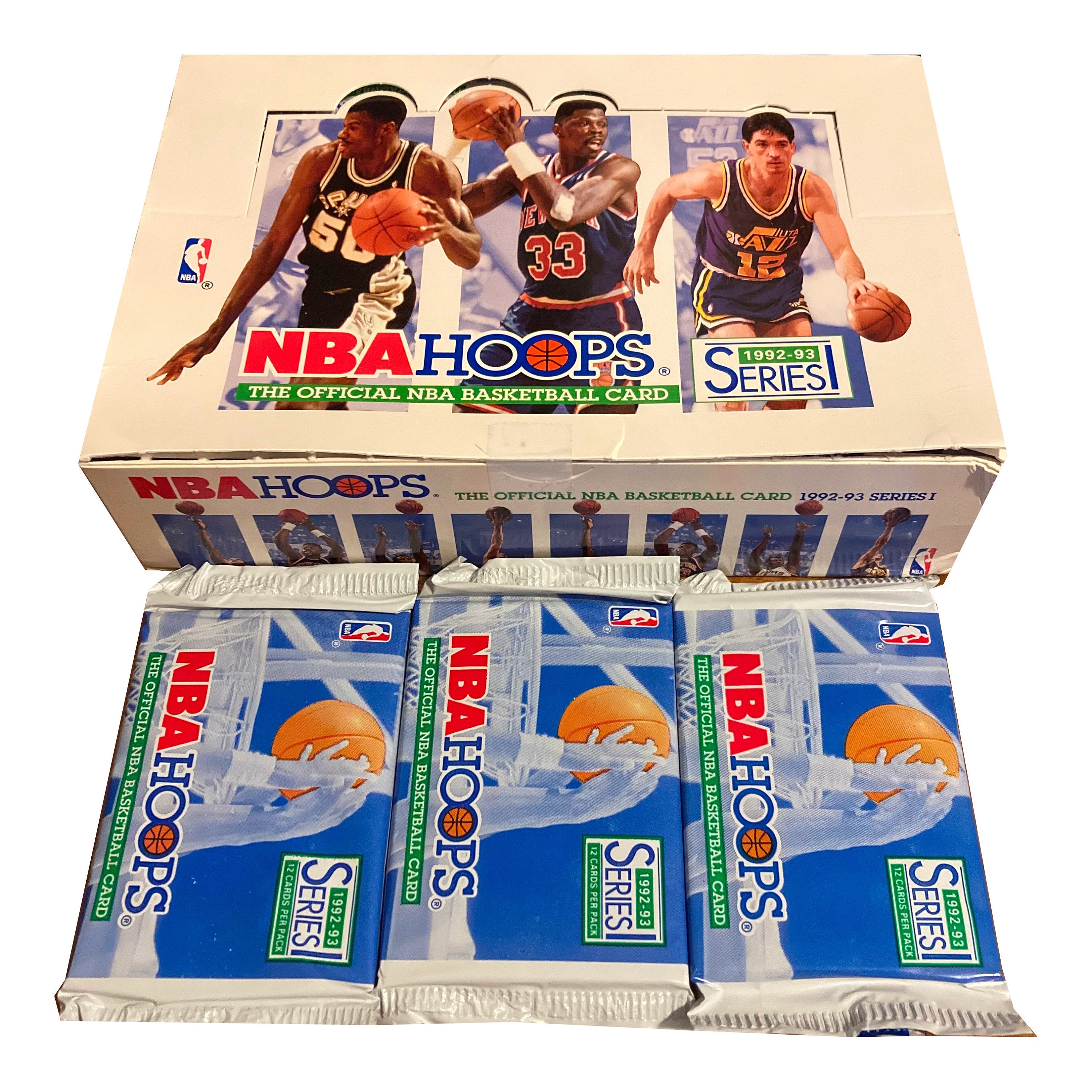3 Packs of 1992-1993 NBA Hoops Series 1 Vintage Basketball Cards