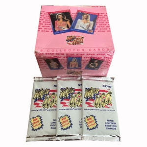 3 Packungen von Miss USA Sammelkarten. 9 Karten pro Packung. Star International 1993. Sehr schwer zu finden!