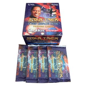 4 pacotes de cartas colecionáveis vintage Star Trek Deep Space Nine. 8 cartas por pacote. Colecione todas! Skybox 1993. DS9