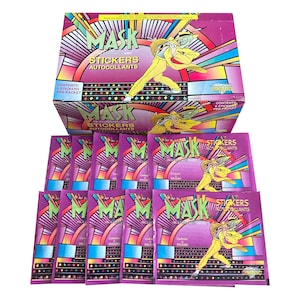 10 pacotes de adesivos vintage colecionáveis da série animada The Mask. 6 adesivos por pacote. Colecione todos os 120! Diamante de 1995.
