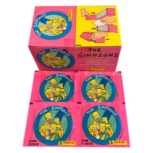 4 pakken vintage albumstickers van The Simpsons om te verzamelen. Panini 1991. Al je favoriete Simpsons-personages en meer. Verzamel ze allemaal!