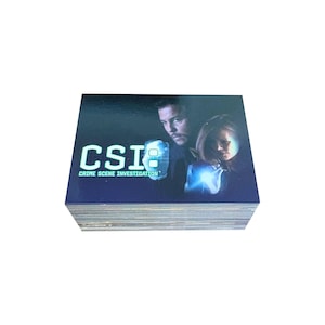 CSI: Crime Scene Investigation Las Vegas set completo di 100 carte collezionabili vintage in condizioni eccellenti. Strictly Ink 2003. Stagioni 3 e 4.