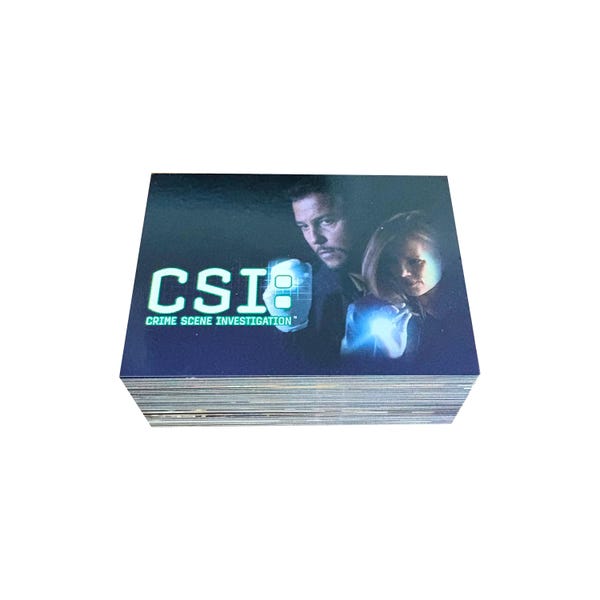 CSI: Crime Scene Investigation Las Vegas complete set of 100 vintage trading cards in excellent condition. Strictly Ink 2003. Seasons 3 & 4.