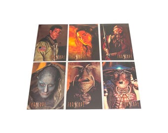 Farscape complete set of 6 hand-numbered limited edition chase cards. 742/1999. Produced by Rittenhouse. Jim Henson.