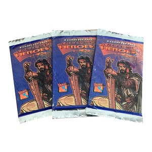 3 Packungen Vintage-Sammelkarten von Ancient Heroes. 8 Karten pro Packung. Sammle sie alle! Jugendleben Kreationen 1994.
