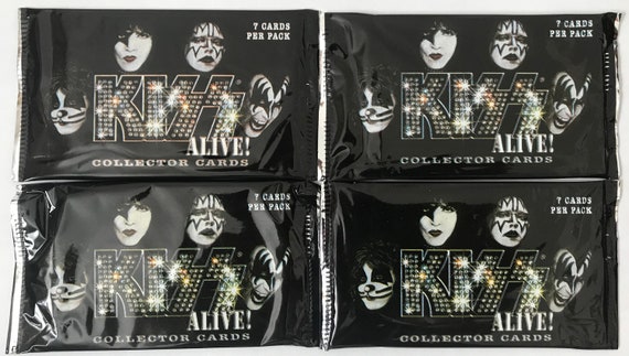 4 Packs of KISS Alive! Vintage Trading Cards. 7 Cards per Pack. 72