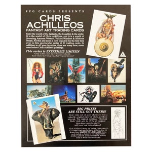 Chris Achilleos Fantasy Art Sammelkarte Werbebogen. 8,5 "x 11" Blatt in sehr gutem Zustand. Seltenes Ephemera aus den 1990er Jahren. FPG 1995.