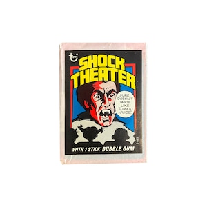 Shock Theater vintage test wax pack in excellent condition. Topps 1975. HTF horror collectible. Please read description for more details.