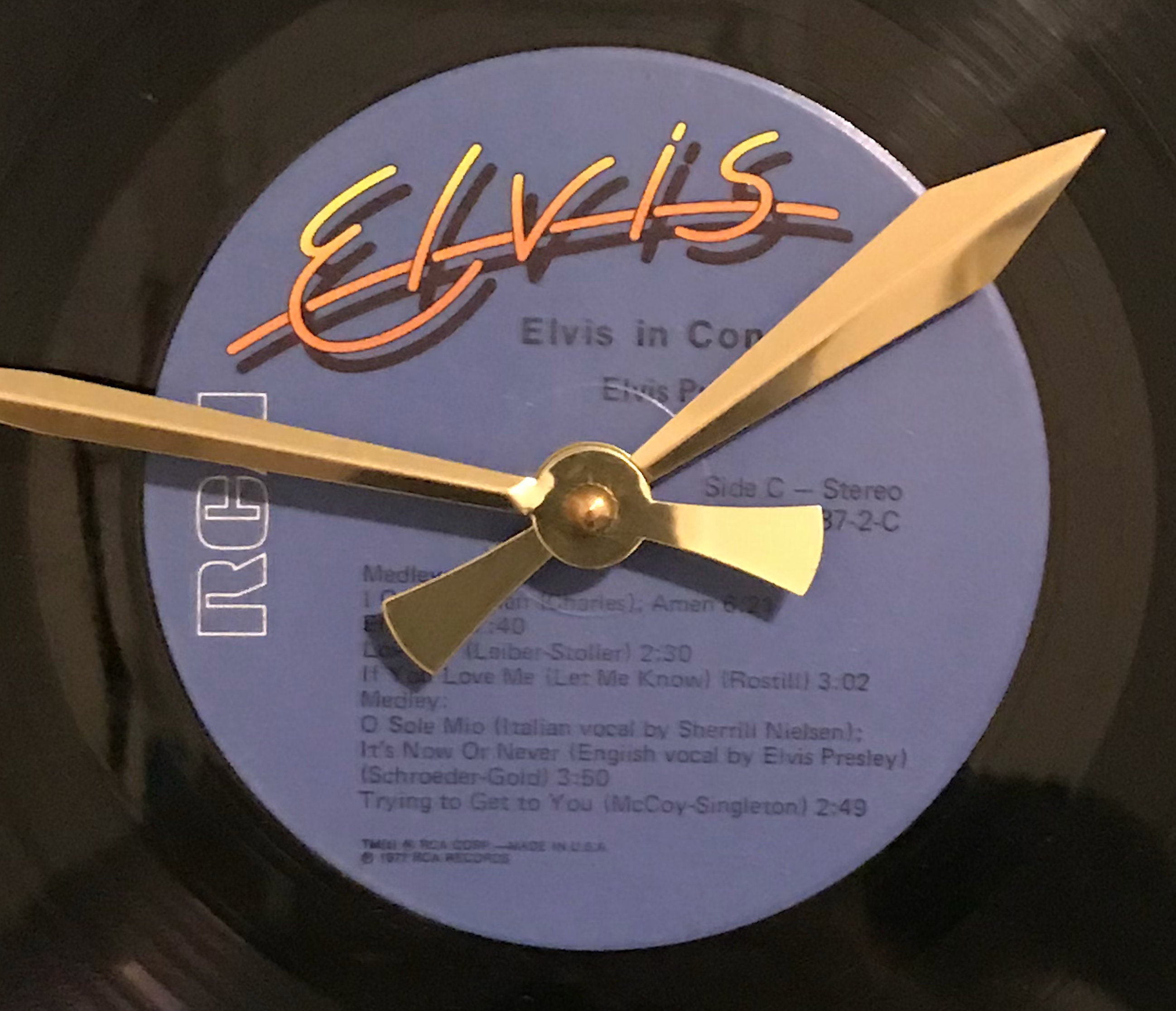 Elvis Presley record clock Vintage vinyl Elvis record Etsy