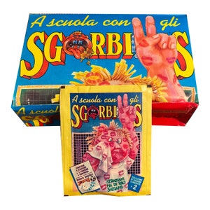 Sgorbions Series 2 vintage ruilkaartpakket. Italiaanse vuilnisemmer kinderen. 5 kaarten per pakje. Topps 1990. Leuk GPK-verzamelobject!
