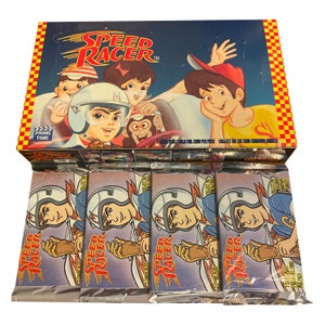 4 packs of Speed Racer vintage trading cards. 7 cards + 1 gold foil card per pack. Collect all 55! Released by Prime Time in 1993.