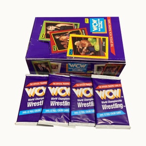 4 packs of WCW cards. The official trading cards of World Championship Wrestling. 12 cards per pack. Impel 1991.