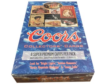 Factory sealed box of Coors collector cards. 36 packs, 8 cards per pack. Several subsets to collect. Originally released in 1995.