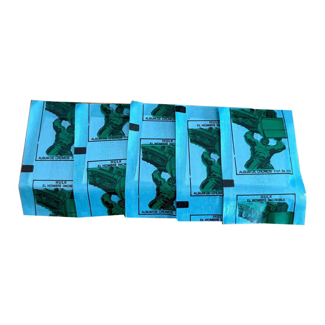 5 Packs of Rare the Incredible Hulk Vintage Collectable Album Stickers ...