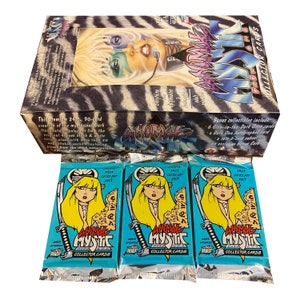 3 Packungen Animal Mystic Dark One Vintage Sammelkarten. 8 extra dicke Karten pro Packung. Sammel alle 90! Zufällige Einsätze! Bilder aus dem Comic 1996.
